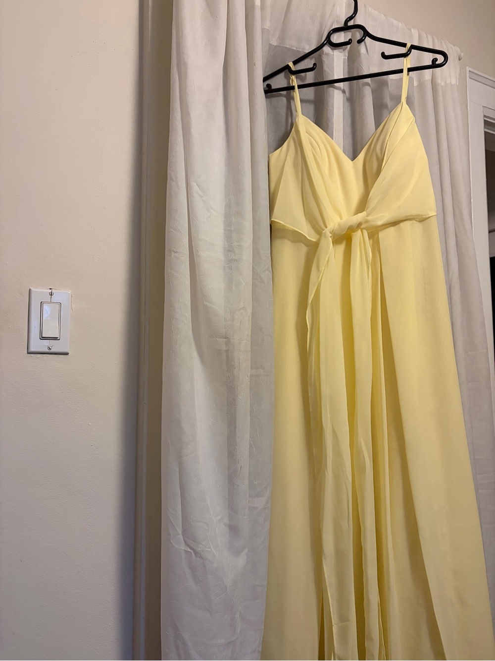 Yellow V-Neck Spaghetti Strap Maxi Dress